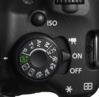 Canon EOS 700D programový volič fotografické režimy